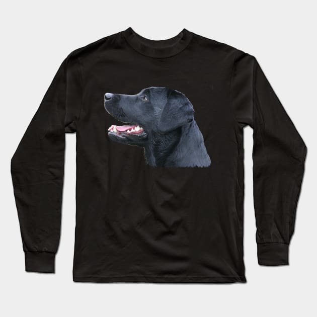 Black Labrador Long Sleeve T-Shirt by dodgerfl